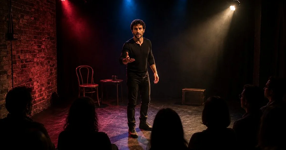 Sala de teatro alternativo en Espana con iluminacion de actuacion en vivo